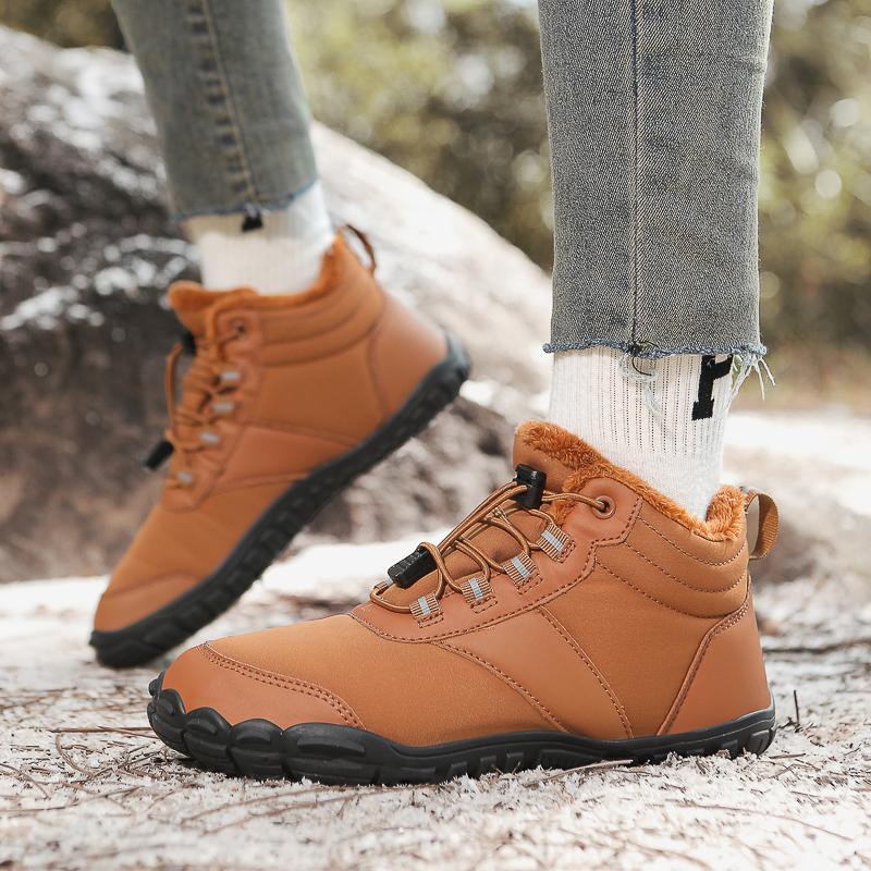 Unisex Cotton Shoes Plush High-top Snow Boots Men Women Warm Winter Hiking Sneakers Non-slip Casual Sports Shoes
