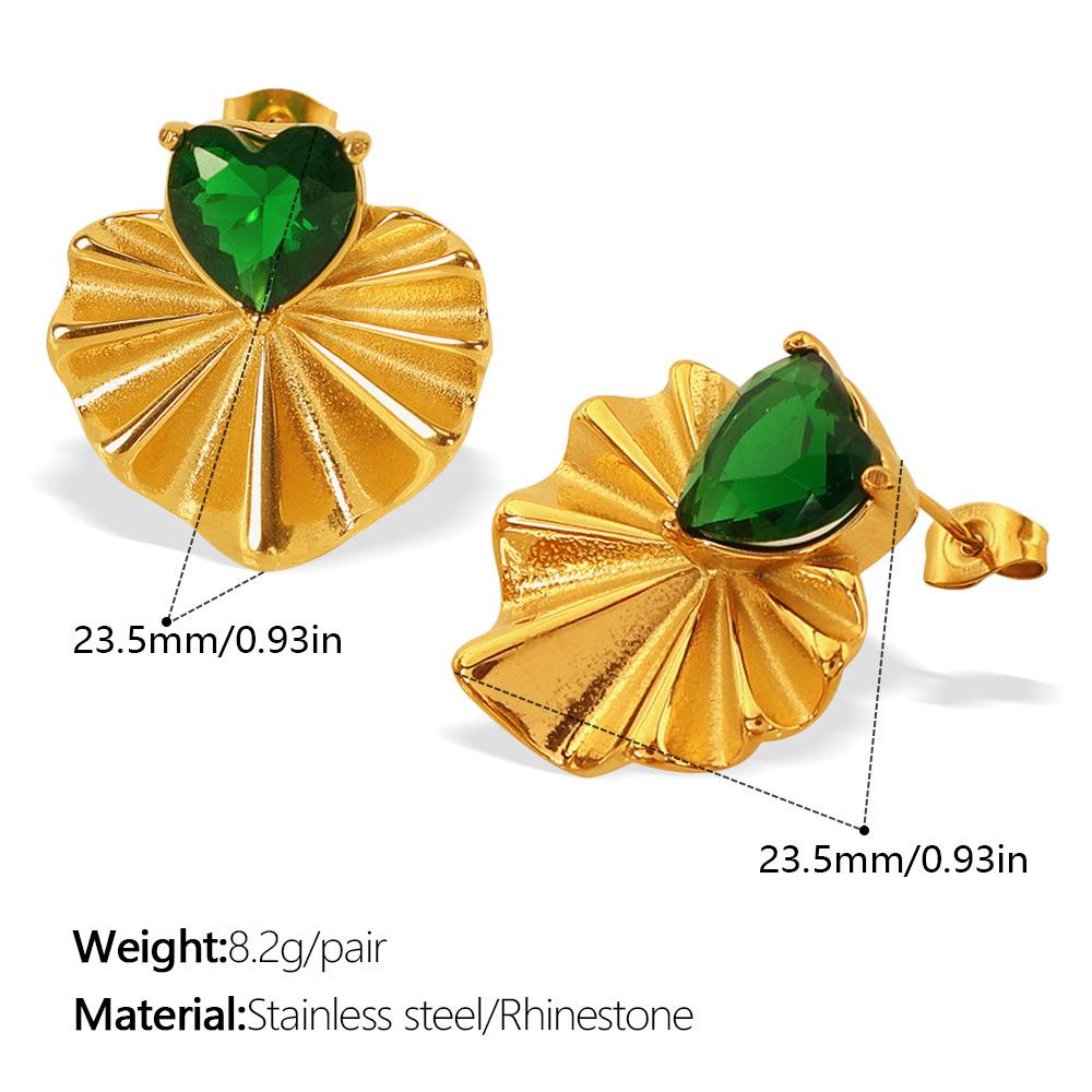 French Retro Love Color Diamond Stud Earrings Stainless Steel Gold-Plated Personalized Multi-Style Stud Earrings Women