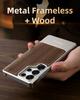 Oatsbasf Solid Wooden Phone Case for Samsung Galaxy S25 Ultra Magnetic Shockproof S25 Ultra Case Metal Frameless Easy To Install