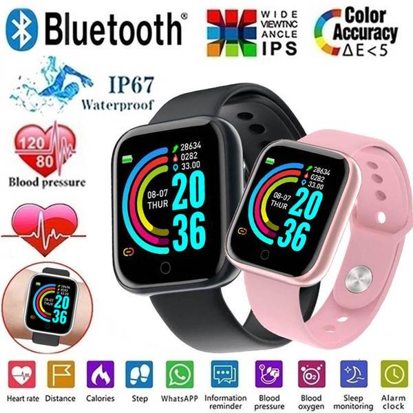 Buy Y68 Waterproof Pink Digital Smart Watch Women Smartwatch Wristbands