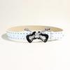 Unisex Gothicism Leather Belt Comfortable Elastic Waist Belt Stretchable Belt for Music Festivals