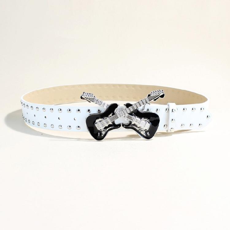 Unisex Gothicism Leather Belt Comfortable Elastic Waist Belt Stretchable Belt for Music Festivals