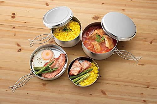Made In TSUBAME Outdoor Camping Cookware Set, 8-Piece Touring Cookware Set (Storage Bag Not Included), Made In Japan, Mirror Finish, Lightweight, Comp