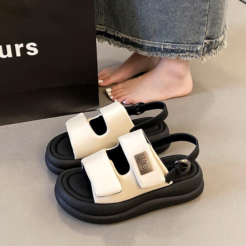 Platform sandals women s summer wear new versatile Velcro soft-soled casual beach shoes 35 3444₽