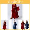 Bezauberndes Retro-Hofkleid für Mädchen in leuchtendem Rot und Blau, perfekt für Halloween- und Weihnachtsfeiern