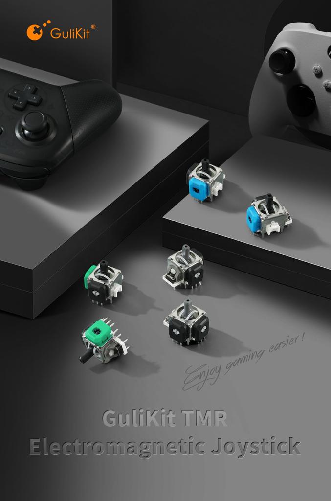 GuliKit Joystick for Xbox Series TMR Replacement Repair Long Excellent Temperature Includes 2 Stick Caps S/X Controllers, Electromagnetic, Anti-Drift,