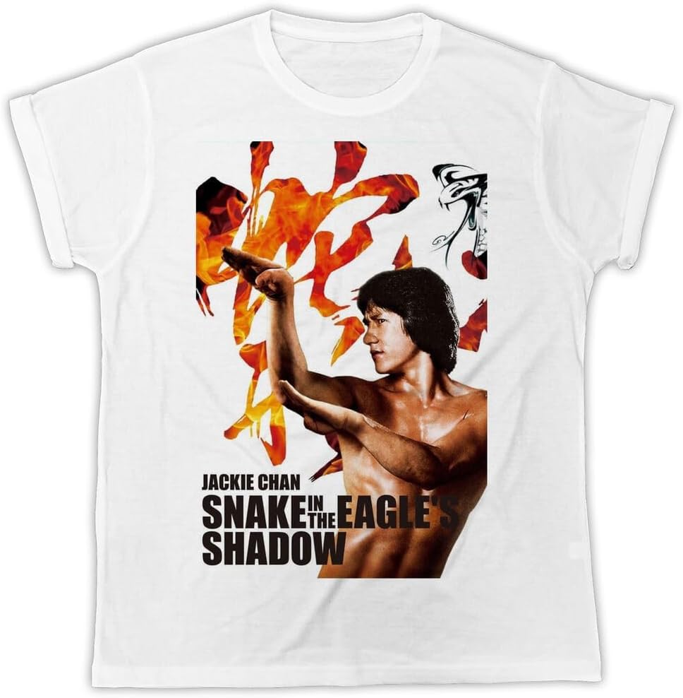 Cool Jackie CHAN Movie Poster Fashion Mens Unisex Tshirt M белый