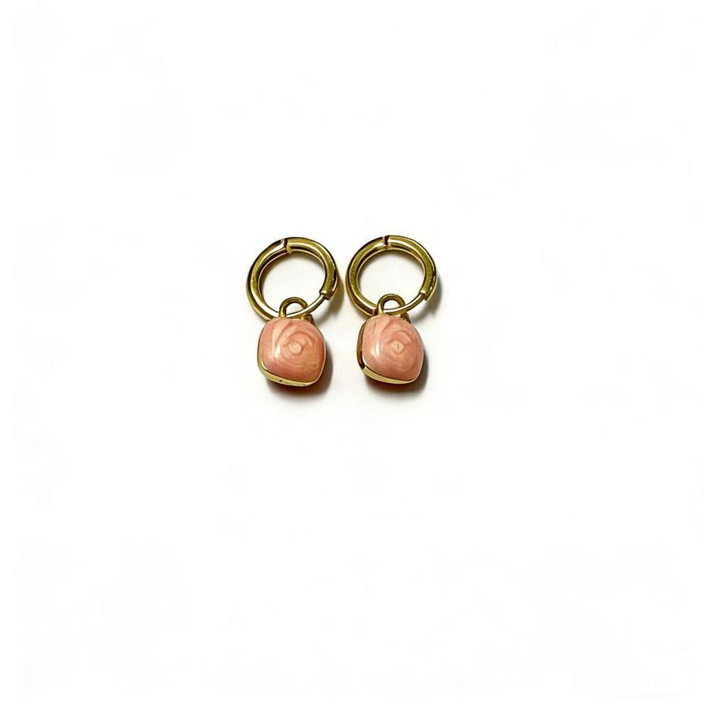 Spring French Retro Double-Sided Enamel Earrings - Versatile, Simple, and Stylish