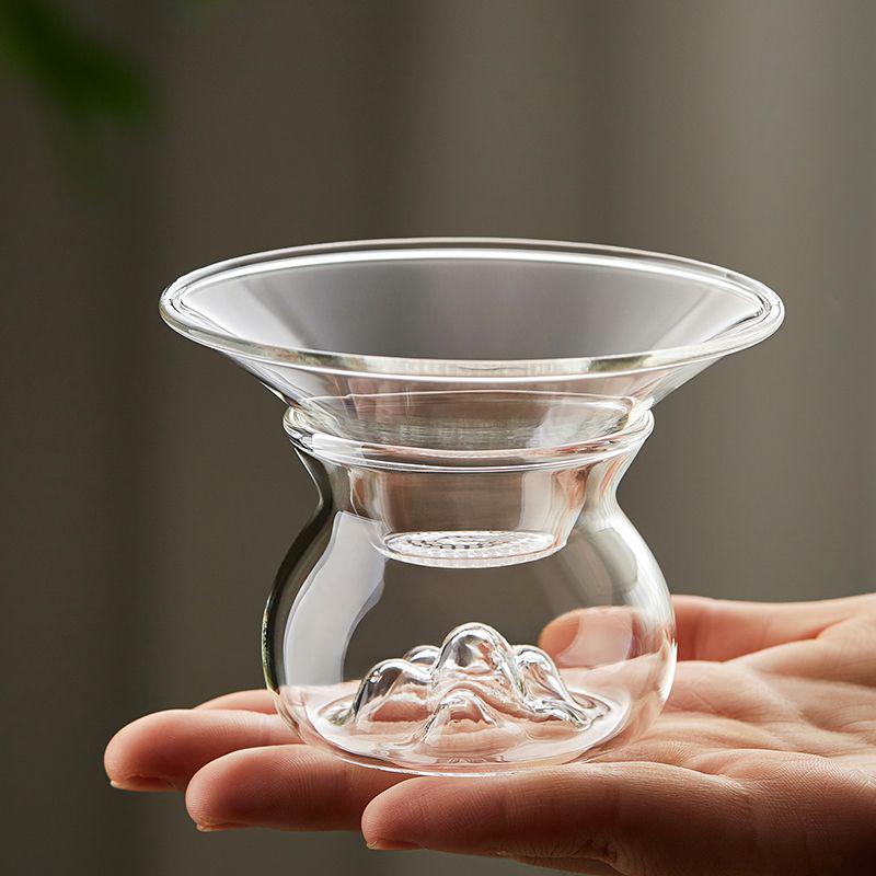 Transparent Borosilicate Glass Tea Infuser & Heat-Resistant Stainless Steel Strainer with Bamboo Handle - Kung Fu Accessories