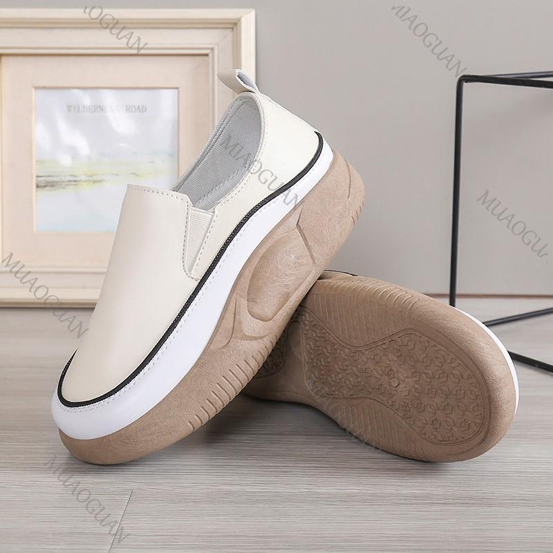 Fashion Women Fashion Loafers Slip-On Vulcanized Shoes Casual Wedge Heel Lightweight Woman Sneakers Thick Bottom Round Toe Sneaker Shoes