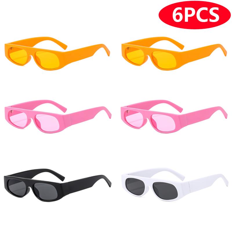 

6pcs Sets Cat Eye Brand Sunglasses Women Luxury Designer Minimalist Leopard Pattern Retro Eyeglasses UV400