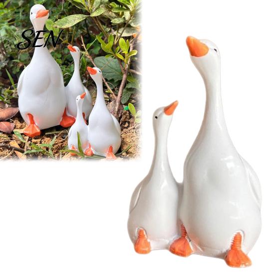 Weatherproof Resin Figures for Fish Tanks Double Duck Figurine, Micro Landscape Ornaments, Waterproof Miniature Animal Creative Desktop Soft