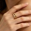 Gold Doppelkreuz Zirkon Ring für Damen, Luxus Vintage Glänzend Zirkon Eingelegter Fingerring Modeschmuck Geschenk