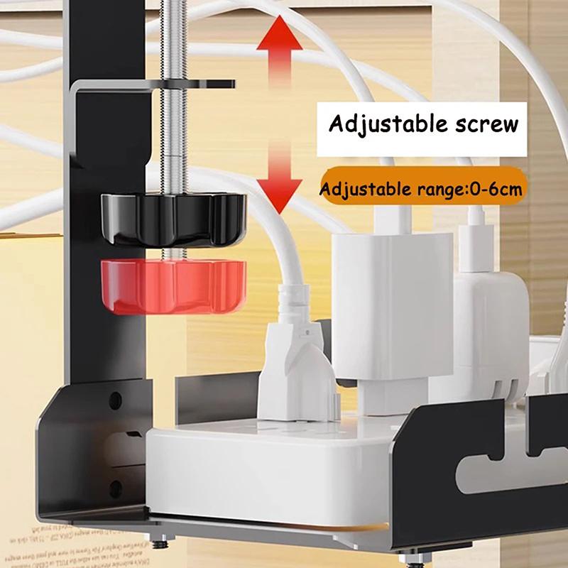 Kein Bohren Ausziehbarer Untertisch Kabelmanagement Metallkabelwanne Untertisch mit Klemme Einziehbarer Steckdosenleiste Kabelhalter