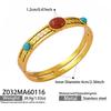 Personalized Red Agate Drip Oil Gold-Plated Stainless Steel Geometric Bracelet