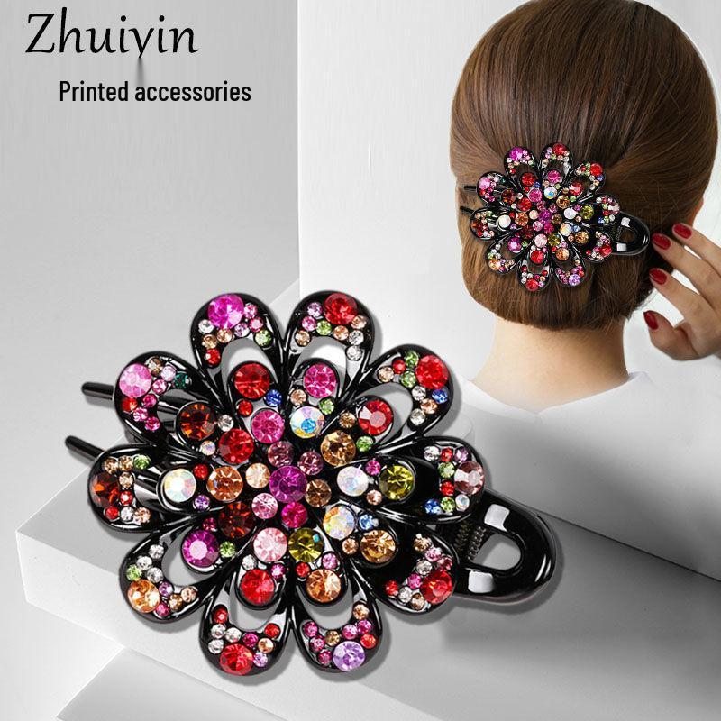 Luxury Korean Rhinestone Hair Claw Clip for Updos
