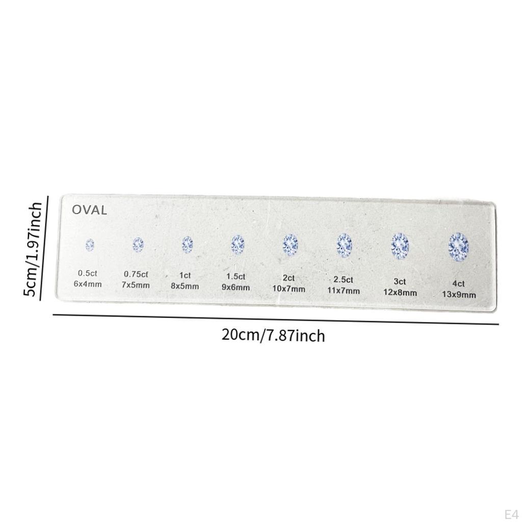 Diamond Sizer Shape Guide Lightweight Practical Ruler Size and Weight Compare Tool for Earring Shoes