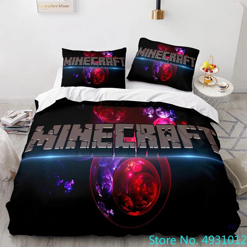 Anime Game My World Monster Hunters Bedding Set Duvet Cover Pillowcases Single Bedclothes Children'S Kids Adult Bedroom Decor