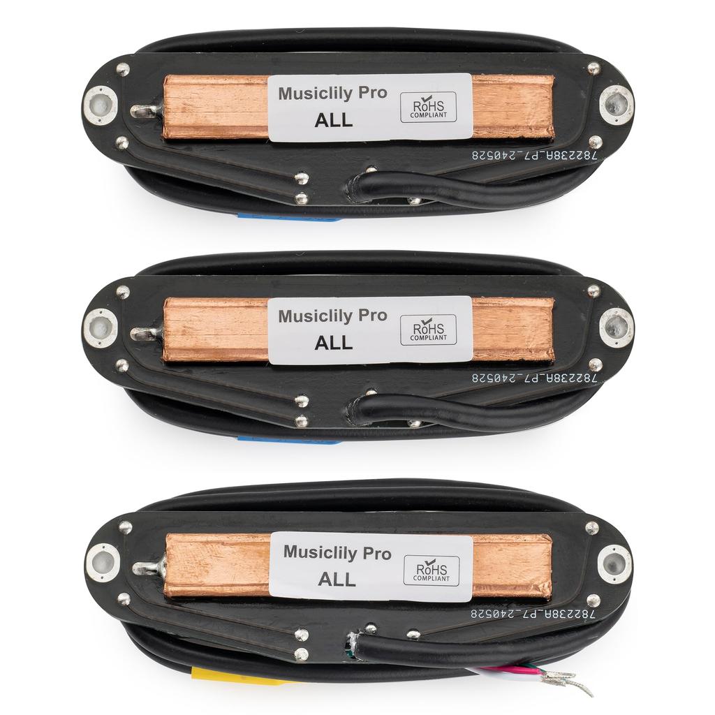 Musiclily Pro Ceramic Humbucker Pickups with Super and Bridge Pickup Set for Strat Electric Zebra and Black Rails ST-DPHC Single-Size Distortion,