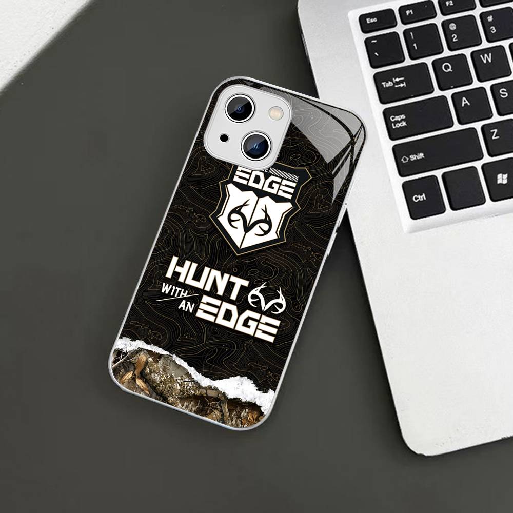 

R-Realtrees Logo Tempered Glass For Iphone 14 13 12 11 Pro Mini XS MAX 14Plus X XS XR Fundas iphone 14 plus