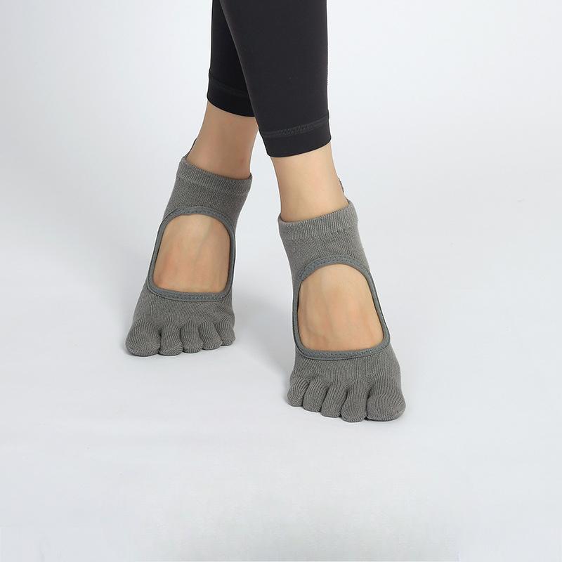 Damskie letnie skarpetki do jogi i pilatesu, halowe, antypoślizgowe, pięciopalcowe
