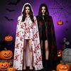 Stretchy Fit Blood Stained Cape Breathable Full Length Cape  for Haunted House Games
