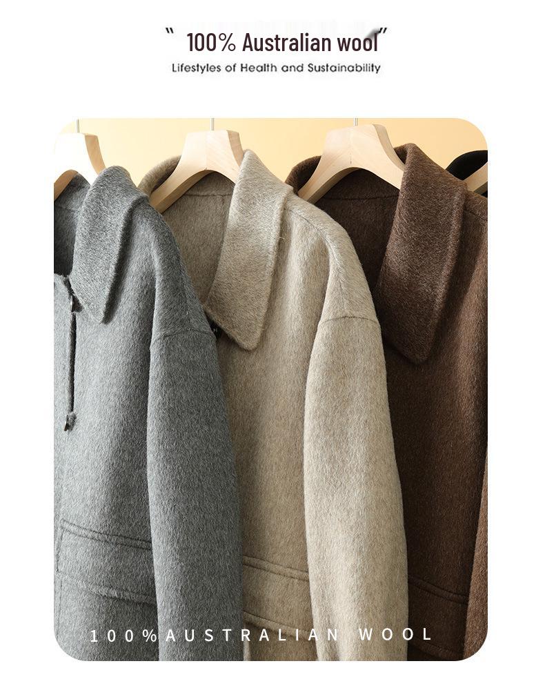Women's Mid-Length Double-Sided Wool Coat, Petite & Plus Size, Autumn/Winter 2024 Collection