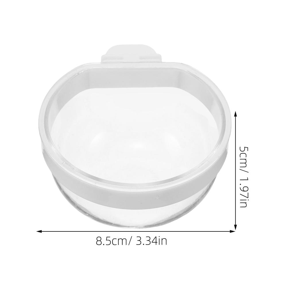 4Pcs Bird Cage Water Bowl for Parrots Transparent Hanging Detachable Spill-Proof Feeding Cup Space Saving Hygienic Design Small