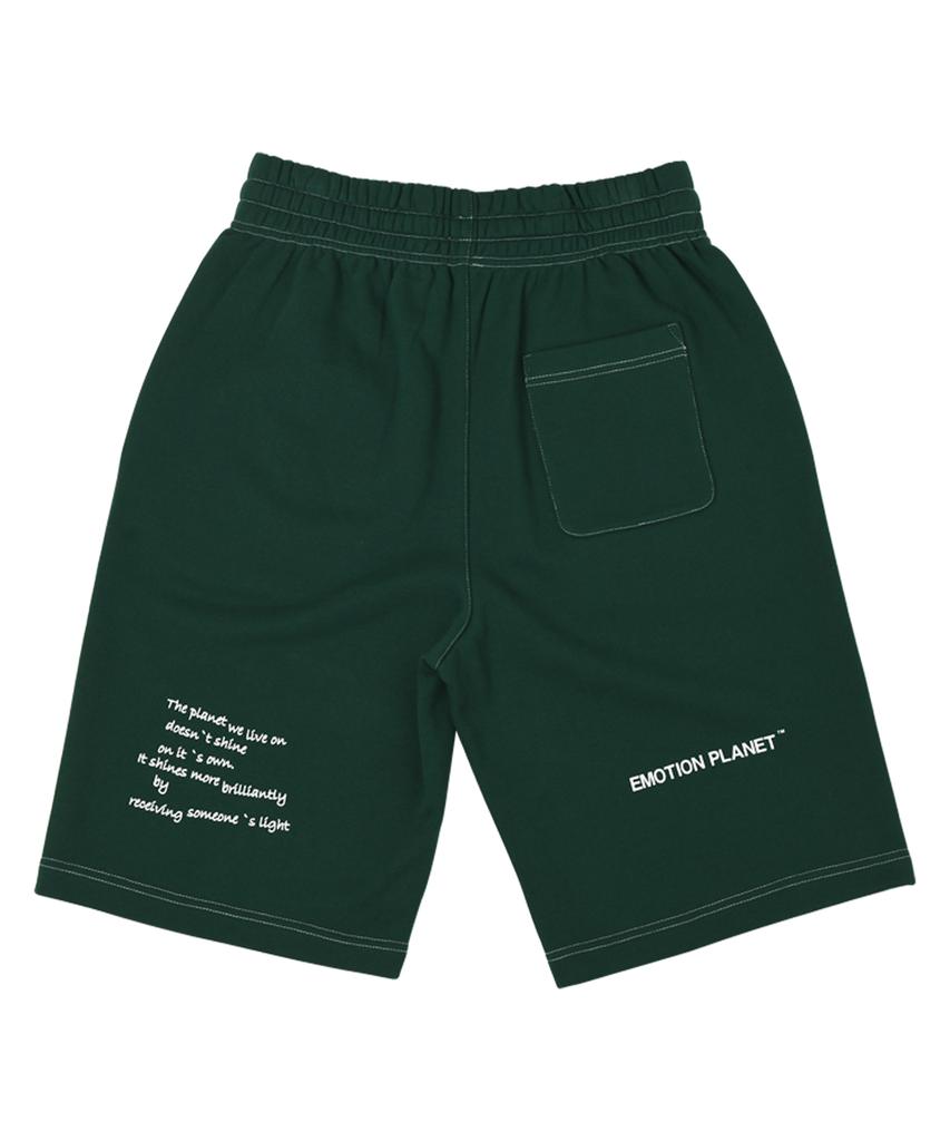 EMOTION PLANET Back Print Half Training Pants (White)