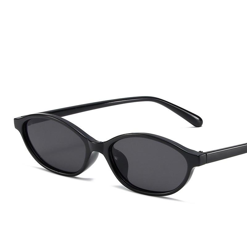 New flat round frame nerd narrow frame sunglasses women's small face yk spice girl wind green retro sunglasses