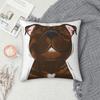 Smiling Brindle Staffy Stafford Square Pillowcase Polyester Linen Velvet Pattern Zip Decorative Pillow Case Sofa Cushion Cover