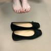 French bow flat women's shoes single shoes 2025 summer new shallow mouth ballet grandma shoes gentle beanie shoes