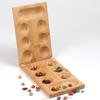 Skládací desková hra Mancala - Říční kameny a bambus - Zábavná klasická stolní hra s dřevěnou deskou pro dospělé a děti