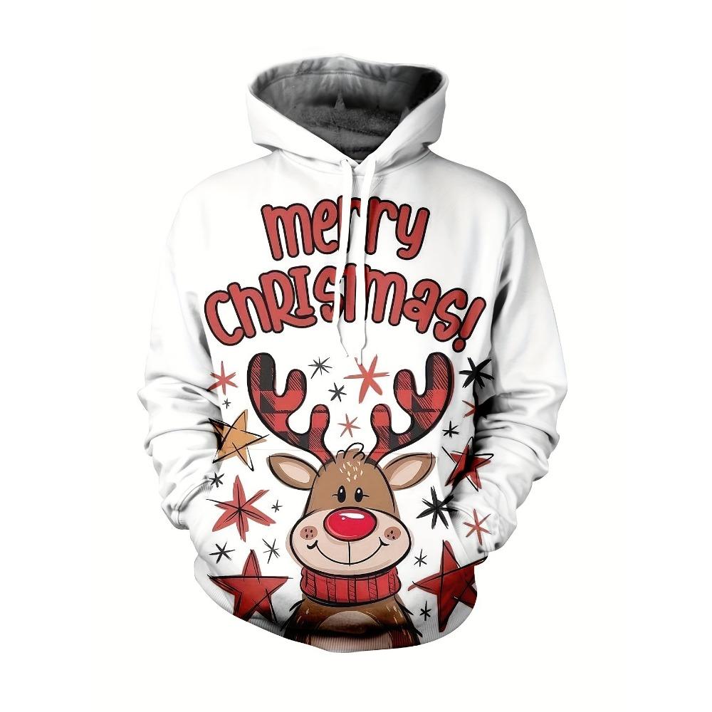 Autumn Winter Christmas Series 3D Digital Printed Men's Women's Loose Fitting Pullover Hoodies Fashionable Cartoon Long Sleeved Hoodies