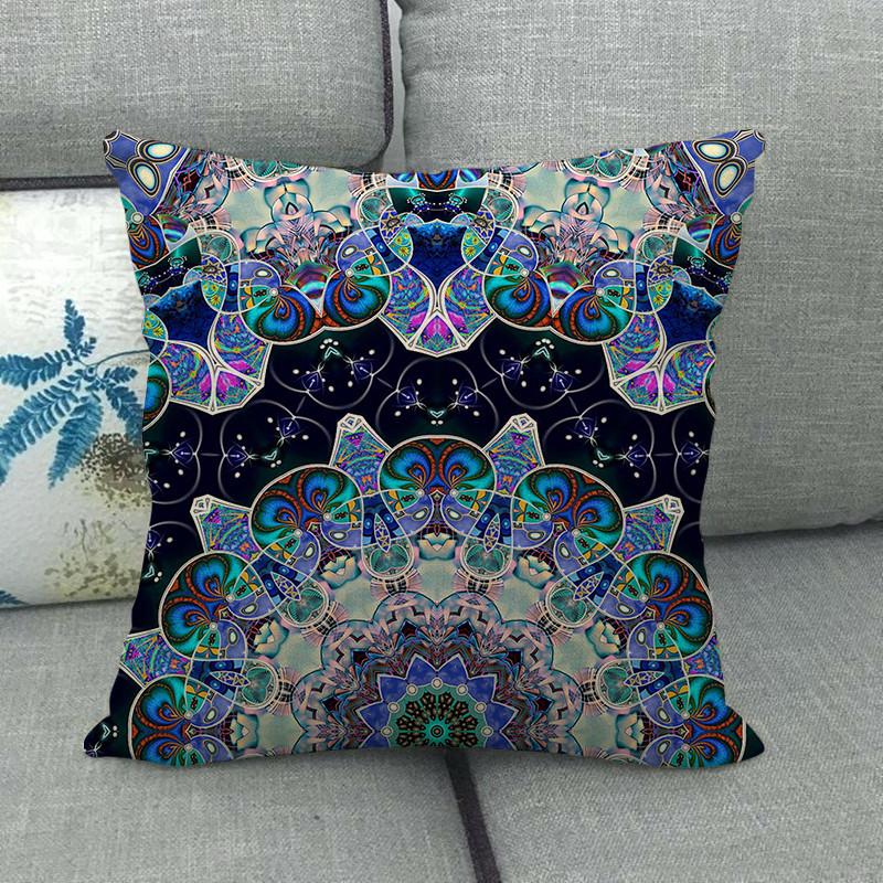 Bohemian Geometric Patterns Digital Printing Short Plush Pillow Covers For Car Sofa Office Cushion Cover Home Goods 60X60Cm