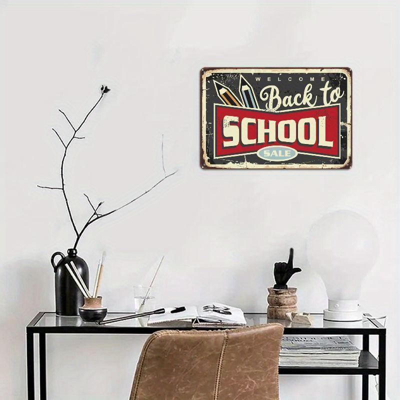 2D Flat 30*20cm Back To School Supplies Slae Sign, For Home Garage Wall Decor, Indoor Or Outdoor Bar Restaurant Cafe Bar