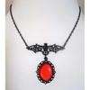 Gothic Bat Crystal Necklace - Women's Halloween Fashion Jewelry