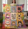 Black Cat Book Lover Blanket, Sherpa and Plush Soft Blanket, Family Winter Blanket, Grandma Blanket, Bookish Gifts BlanketS