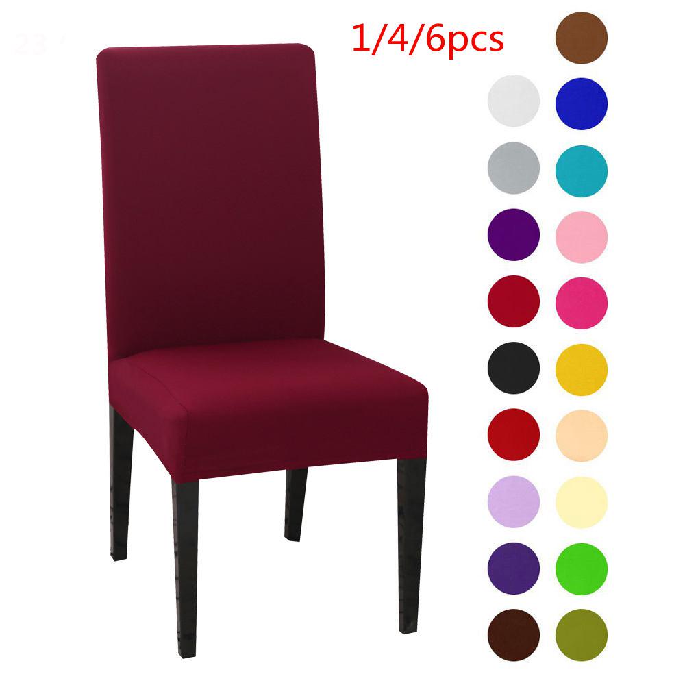 Buy Solid Color Chair Cover Spandex Stretch Elastic Slipcovers for ...