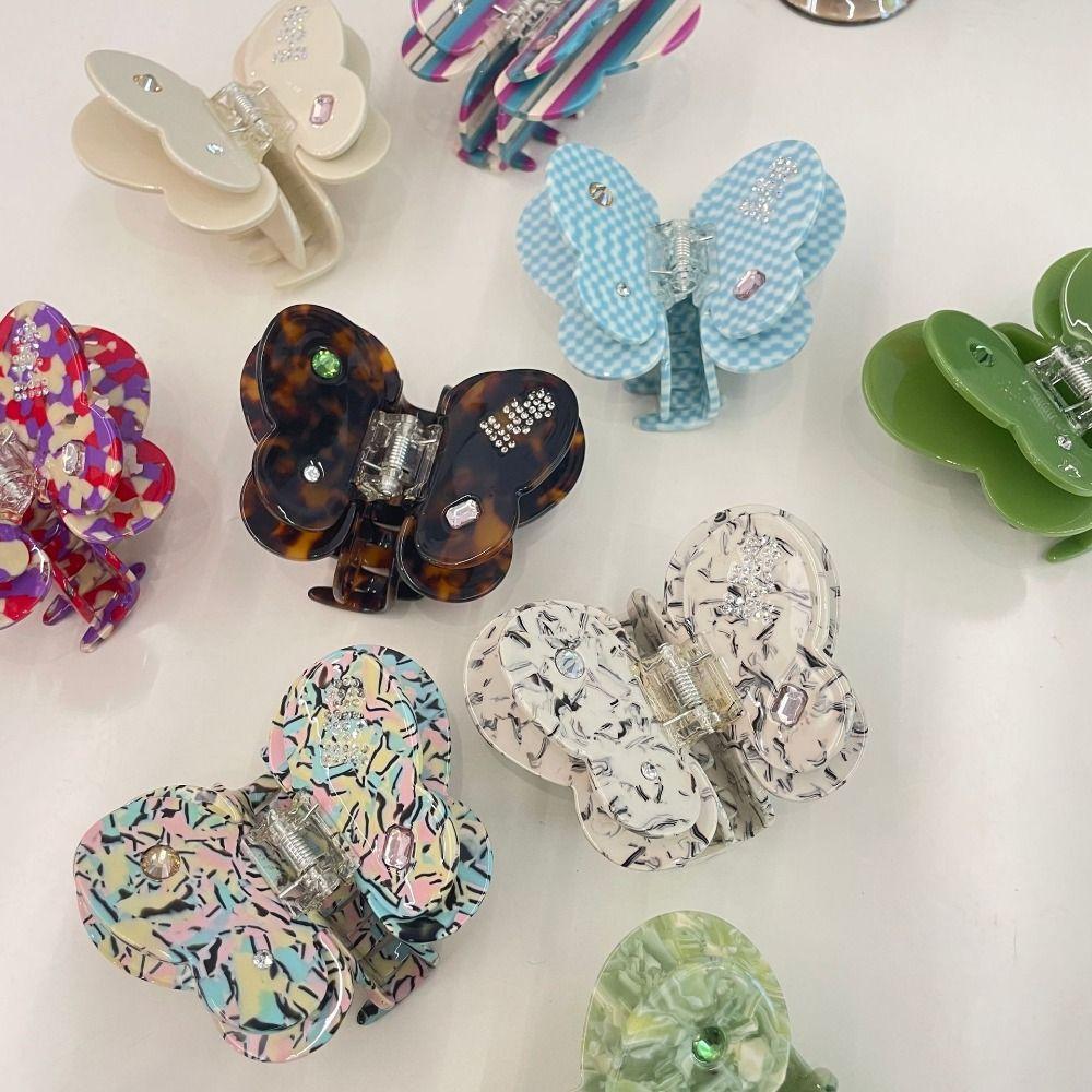 Acetic Acid Acetate Butterfly Hair Claw  Bow Hair Clip Fashion   Female