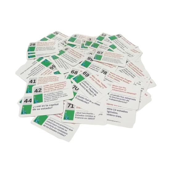 

100 шт./набор карточек для теста по американскому гражданству с двуязычным буклетом USCIS Civics 100 вопросов