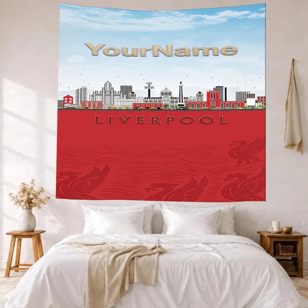 Liverpool Custom Your Name Wall Decor Tapestry Art For Pet Memorial Birthdaywedding Party Backdrop Family Gift