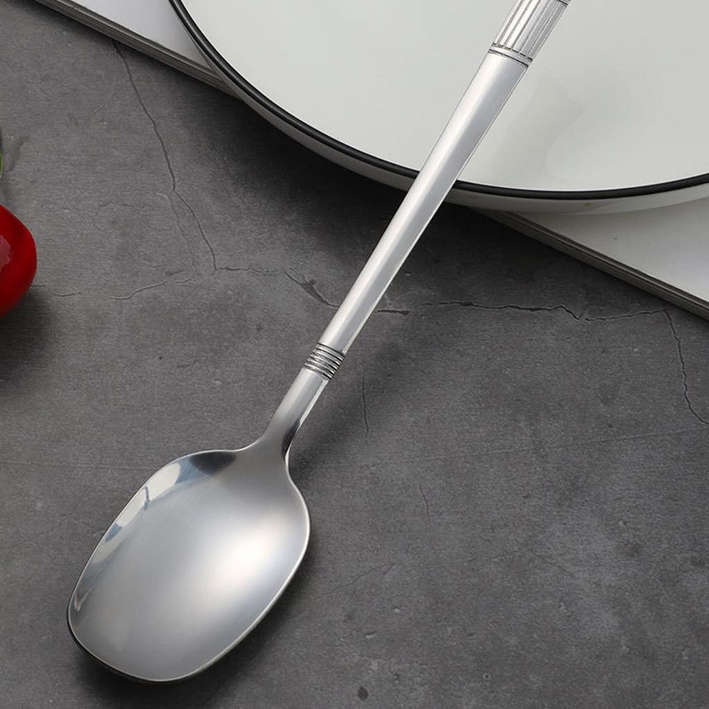 Stainless Steel Spoon Creative Color Korean  Household Thick Rice Spoon Spoon Spoon Spoon Soup Spoon Big Round Spoon