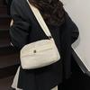 Solid Color Casual Going Out Men and Women Lightweight Storage Wide Shoulder Strap Versatile Simple Shoulder Messenger Bag Portable Tote Cloth Bag