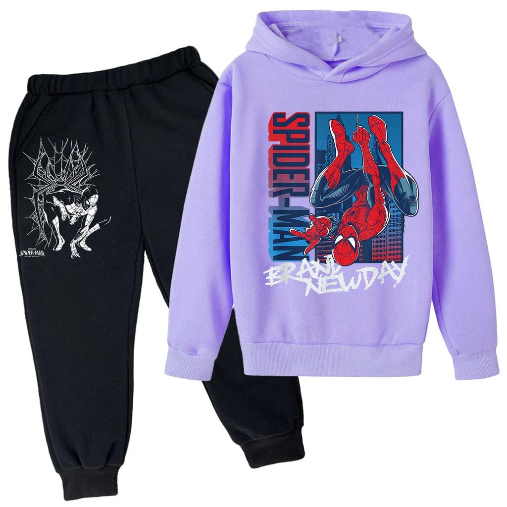Kids Trendy Printed Pullover Hoodie and Sweatpants Set - Loose Fit Long Sleeve Casual 2 Piece Outfit