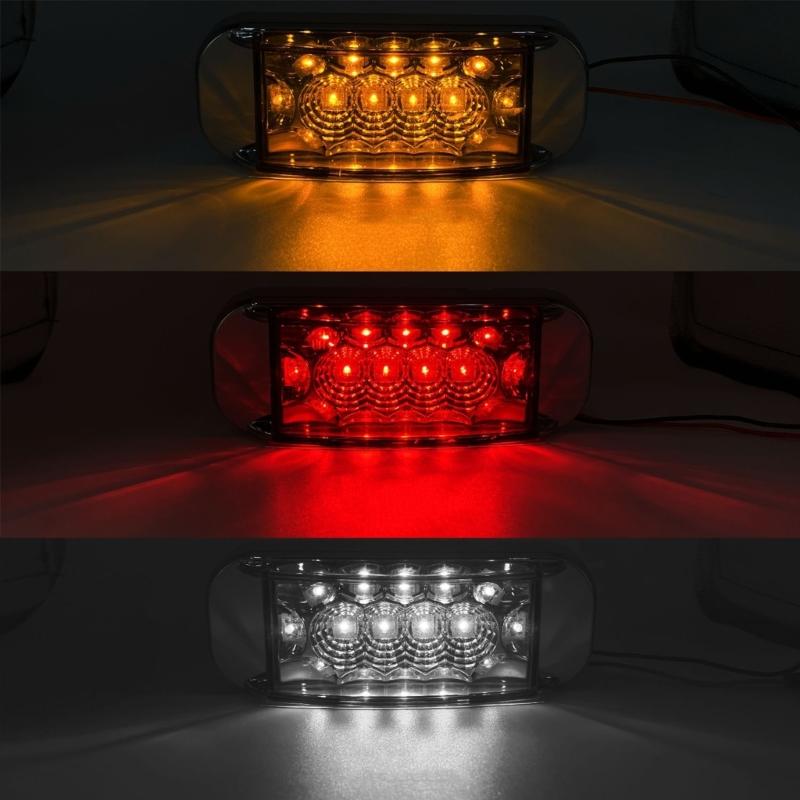 High Visibility 16 LED Truck Side Lights Durable Waterproof Side Light Rapid Flashing for Clear Directional Signals