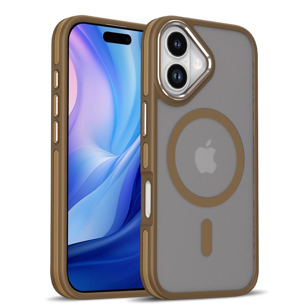 For IPhone17 Phone Case Anti-collision Stripes for Apple 15 Magnetic Skin-feel Matte Protective Case