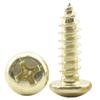 Gold-Plated Carbon Steel Self-Tapping Screws, Cross Round/Pan Head, Sizes M3/M3.5/M4