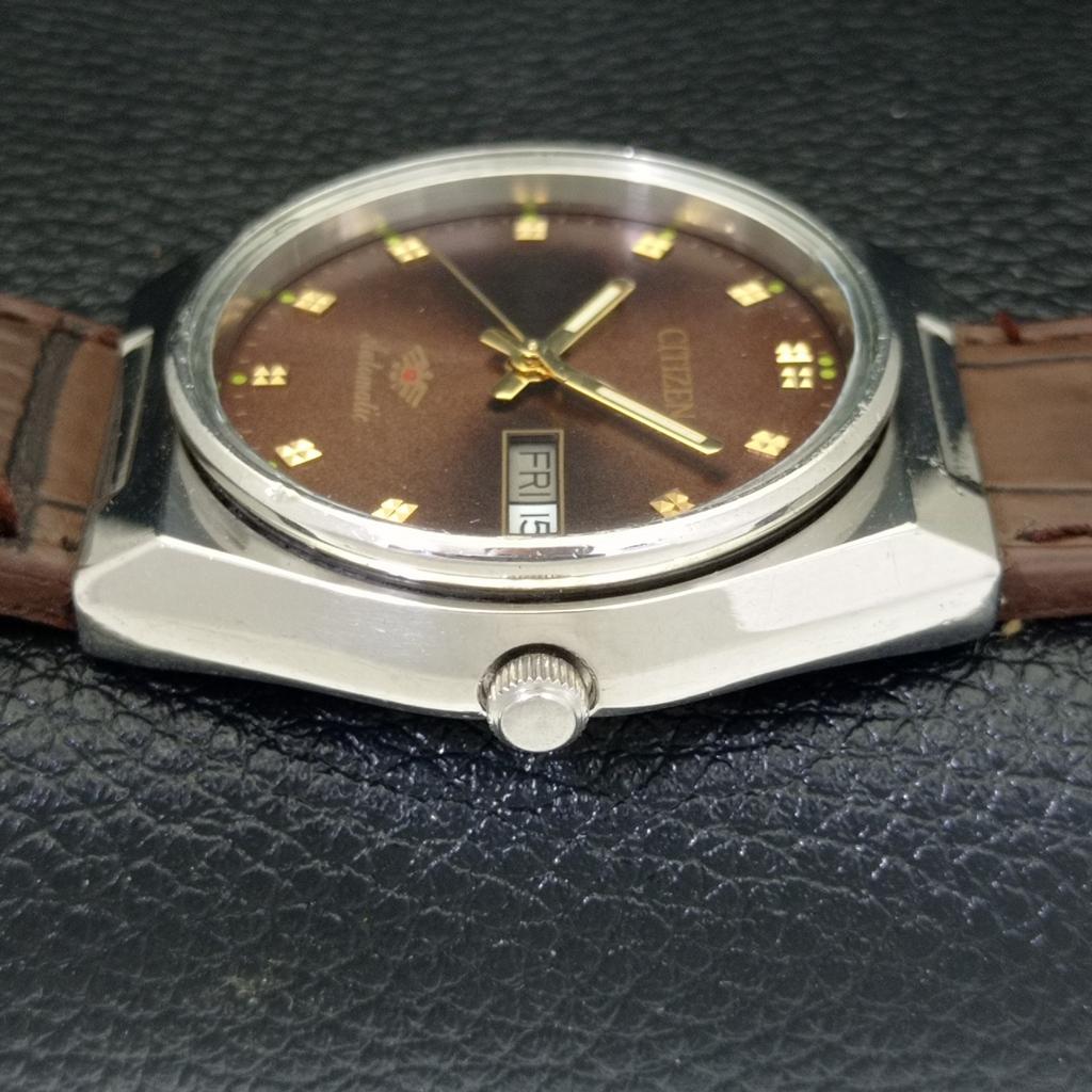 Citizen AUTOMATIC 8200 VINTAGE JAPAN MENS BROWN COLOR DIAL WATCH A500278-2 R151b-a500278