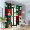 2pcs 2D flat printing Happy Christmas fashion curtains Christmas Snowman Tree Snowflakes Festive Digital Printed Polyester